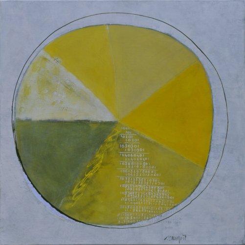 mise à jour 1 - pigment et acrylique sur toile - 100x100cm - 2010-2011 | Sylvie Malfait Carakehian