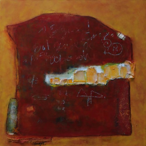 un an plus tard - techn. mixte sur toile - 80x80cm - 2009 | Sylvie Malfait Carakehian